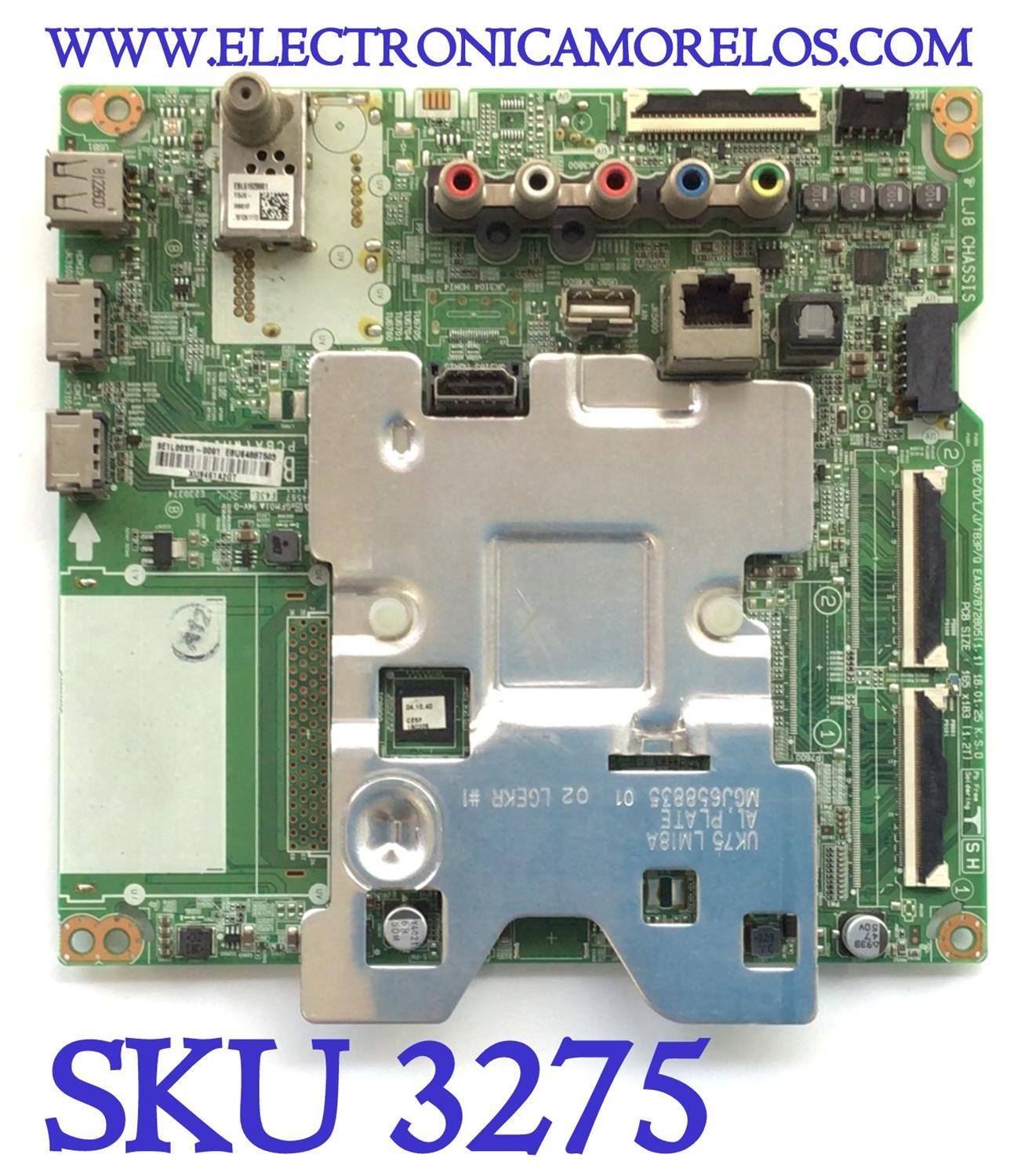 MAIN PARA LG 4K HDR SMART TV / NUMERO DE PARTE EBU64887503 / EAX67872805 / EAX67872805(1.1) / PANEL NC430DGG-AAGPA / MODELO 43UK6250PUB